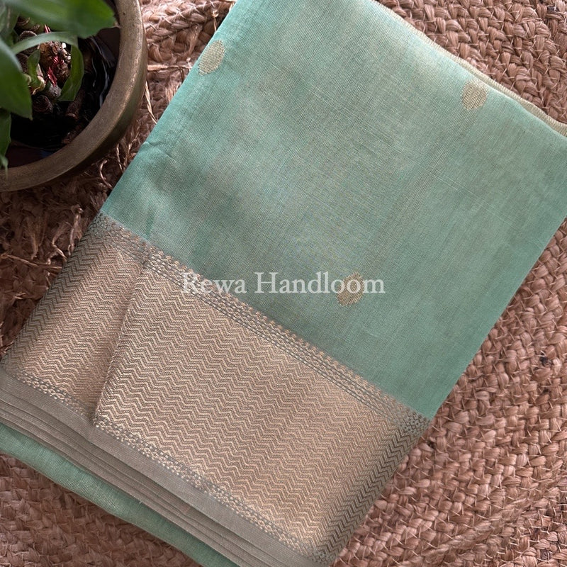 Maheshwari Pista Tissue Butti Saree TBBS037