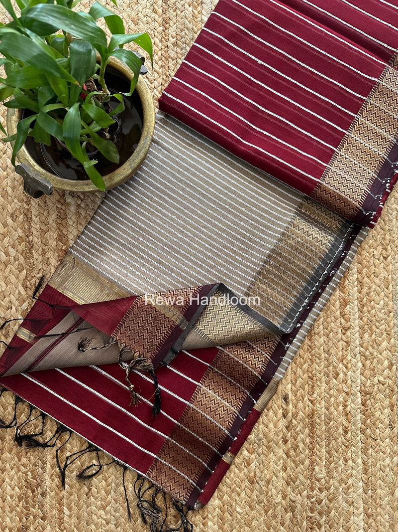 Maheshwari Gichha Thread Lining Saree
