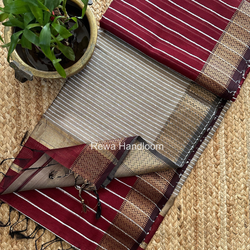 Maheshwari Gichha Thread Lining Saree