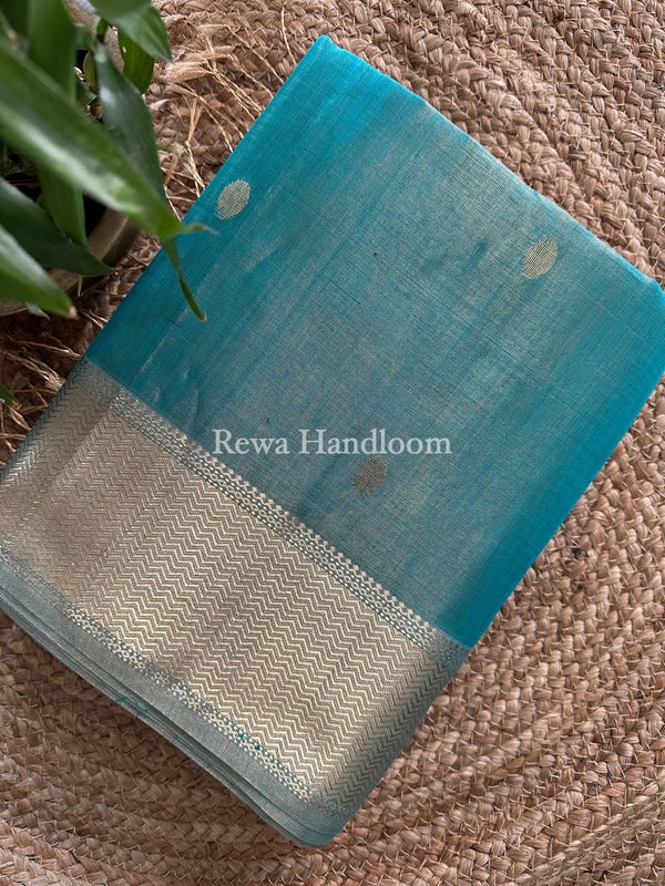 Maheshwari Sea Green Tissue Butti Saree TBBS042