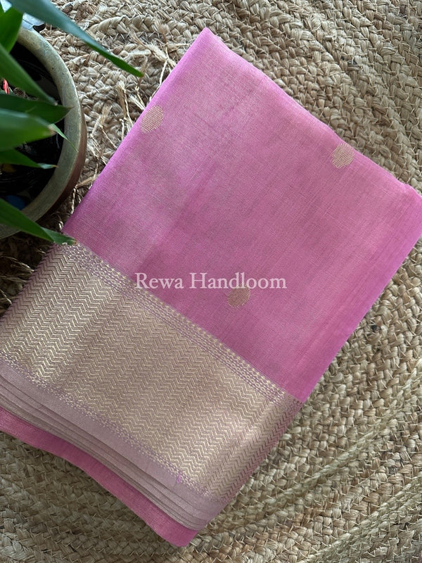 Maheshwari Baby Pink Tissue Butti Saree TBBS046