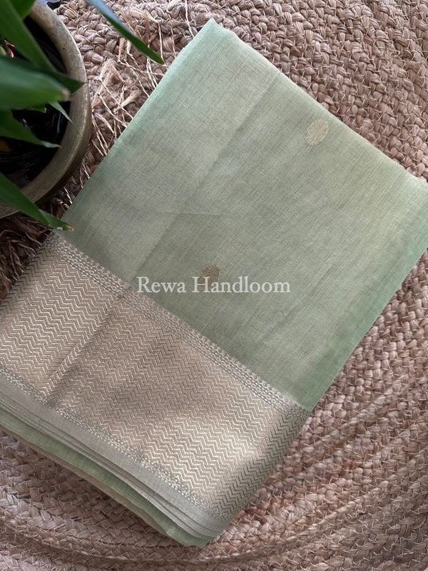 Maheshwari Pista Tissue Butti Saree TBBS044