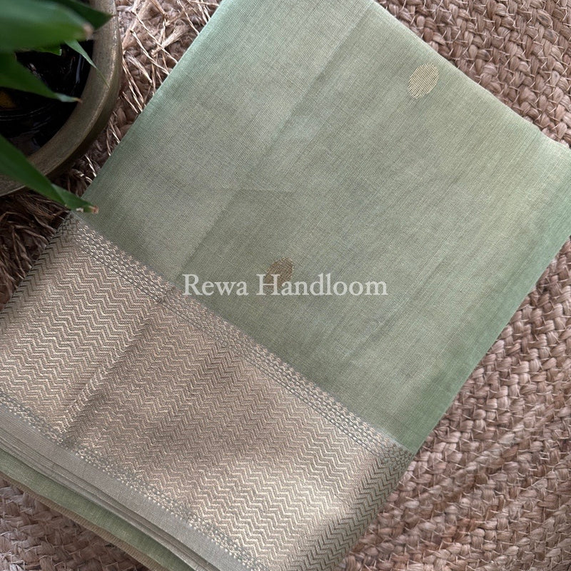 Maheshwari Pista Tissue Butti Saree TBBS044