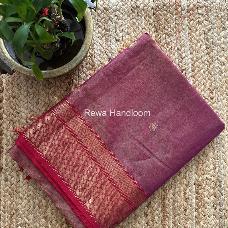 Maheshwari Magenta Tissue Butti Saree TBBS0120