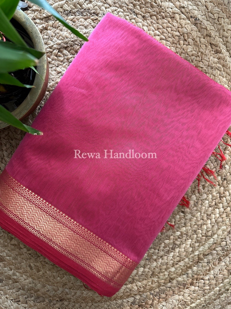 Maheshwari Pink Gichha Pallu Saree GP039