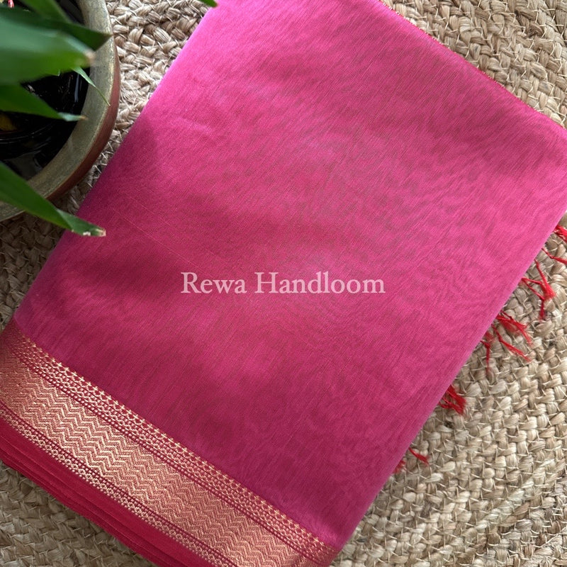 Maheshwari Pink Gichha Pallu Saree GP039