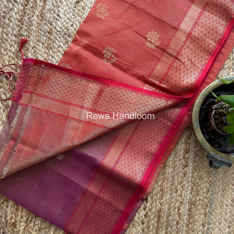 Maheshwari Magenta Tissue Butti Saree TBBS0120