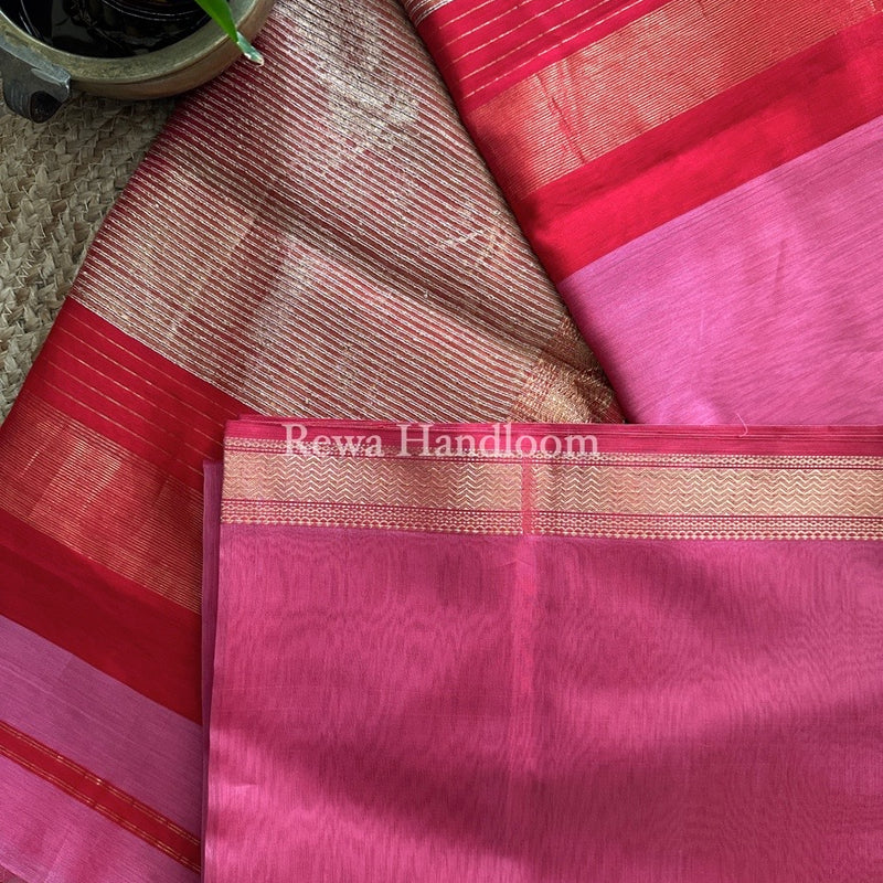 Maheshwari Pink Gichha Pallu Saree GP039