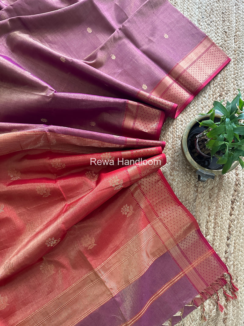 Maheshwari Magenta Tissue Butti Saree TBBS0120