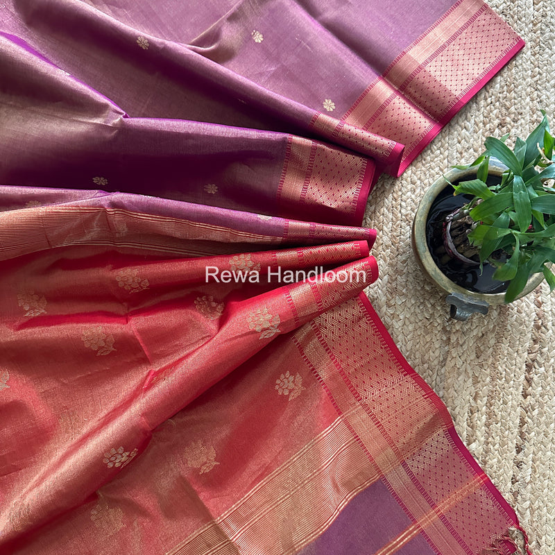 Maheshwari Magenta Tissue Butti Saree TBBS0120