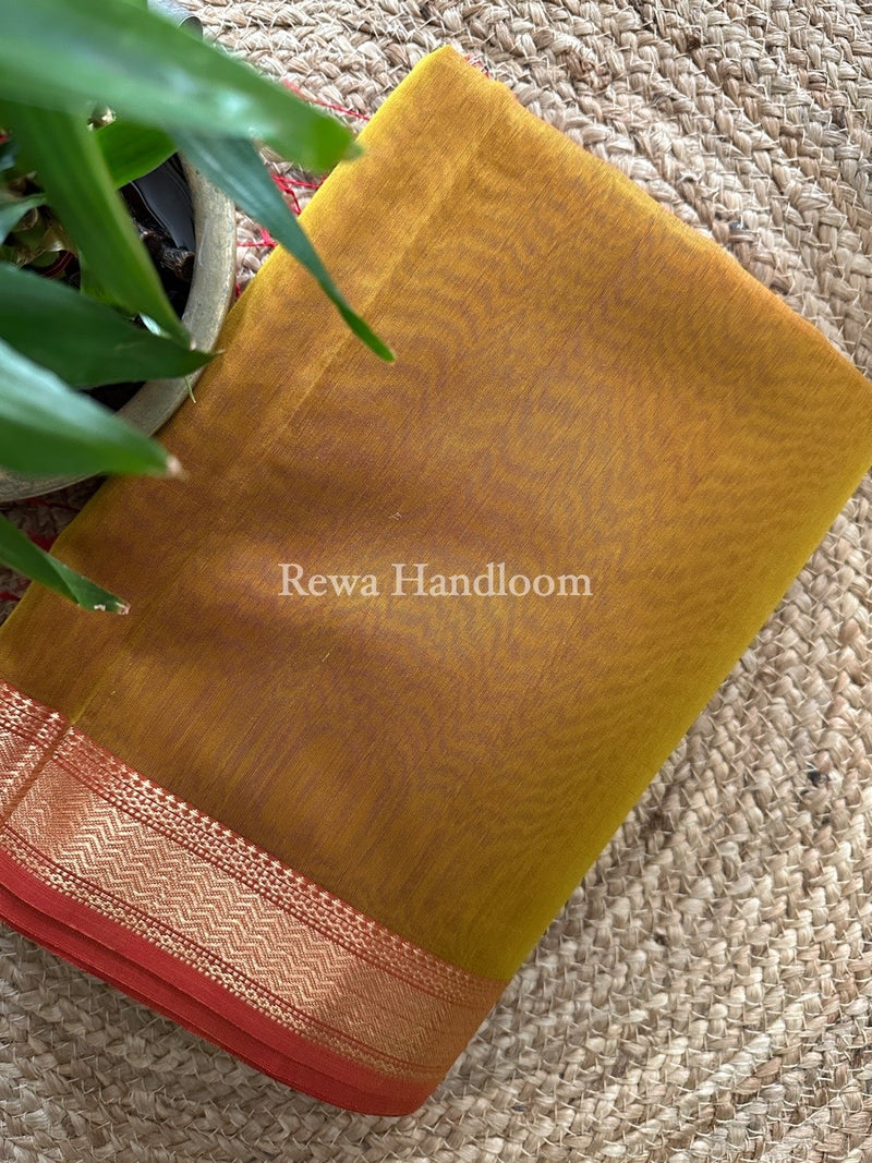 Maheshwari Mustard Gichha Pallu Saree GP038