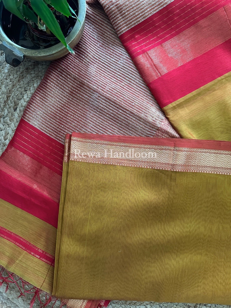 Maheshwari Mustard Gichha Pallu Saree GP038