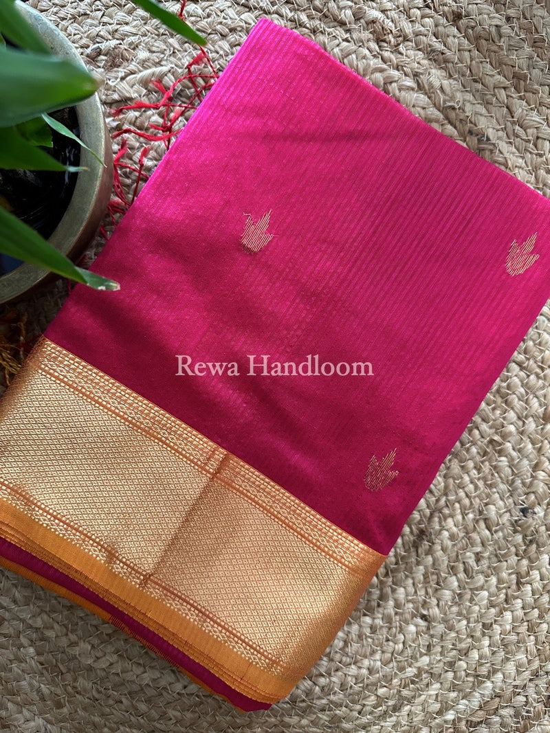 Maheshwari Rani Pink Butta Pallu Silk Saree ZM017
