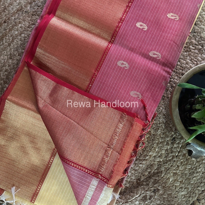 Maheshwari Yellow Golden Butti Saree SBP005