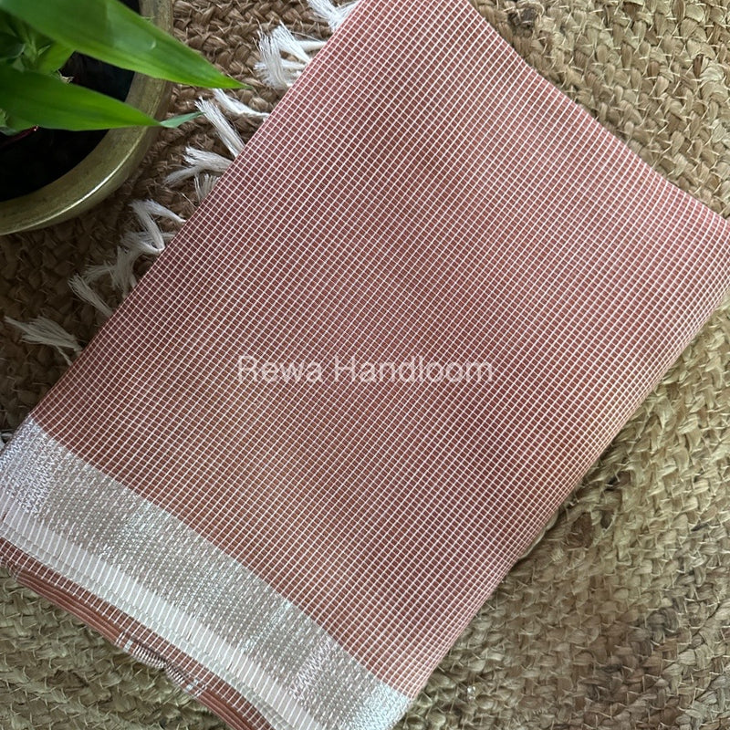 Maheshwari Gerua Self Checks Saree CB012