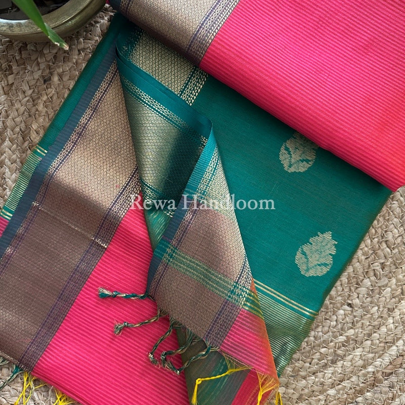 Maheshwari Butta Pallu Silk Saree