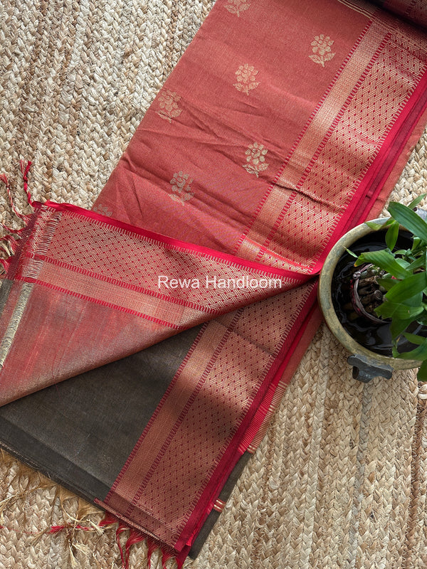 Maheshwari Black Tissue Butti Saree TBBS0123