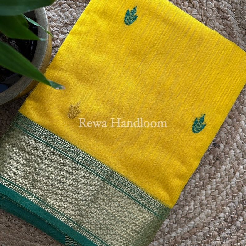 Maheshwari Yellow Butta Pallu Silk Saree ZM0015