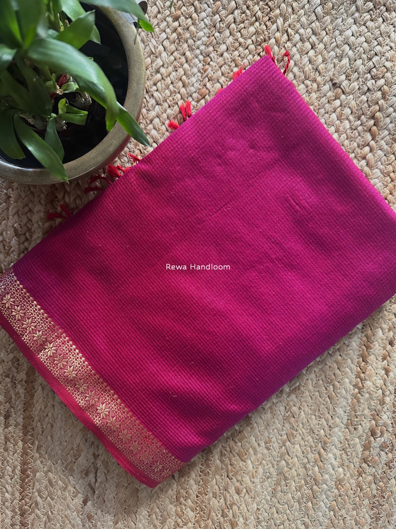 Maheshwari Magenta Garbha Reshami Silk Saree GS265