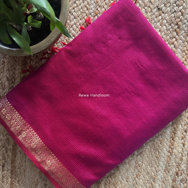 Maheshwari Magenta Garbha Reshami Silk Saree GS265