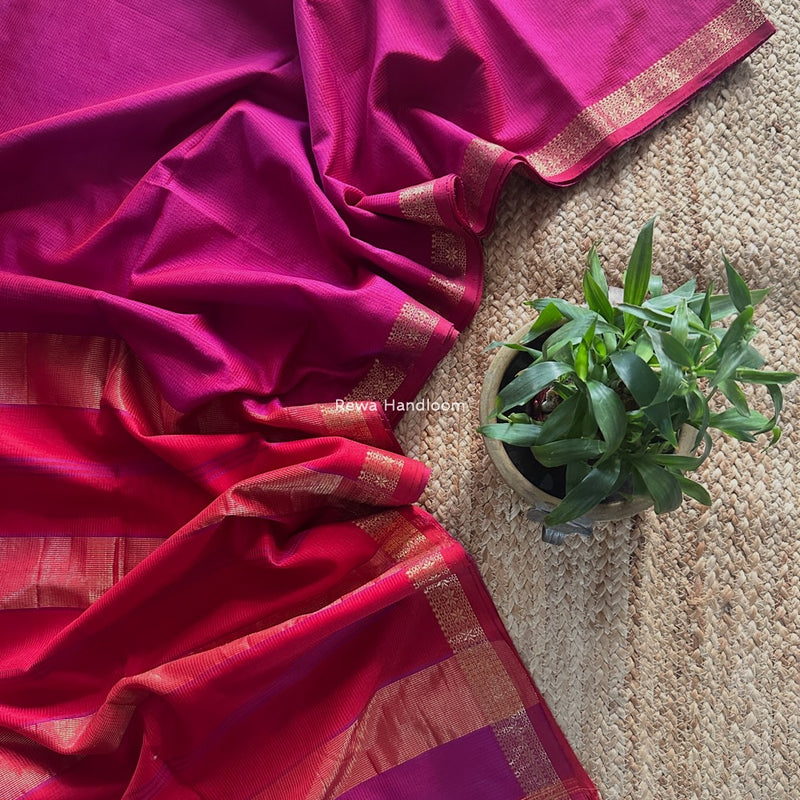 Maheshwari Magenta Garbha Reshami Silk Saree GS265