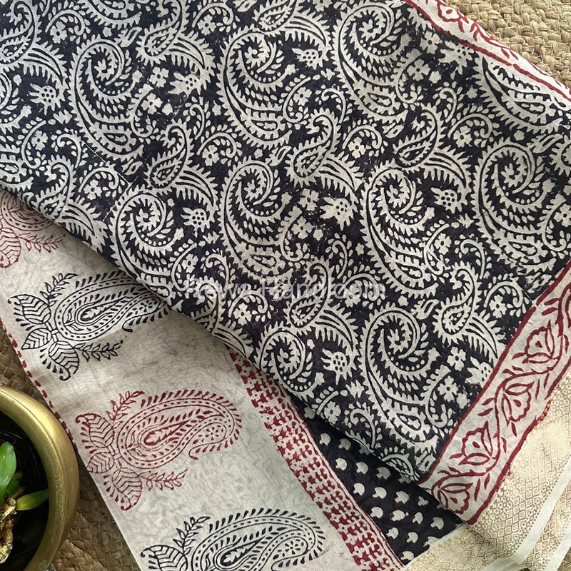 Maheshwari  Bagh Print Small Border Saree