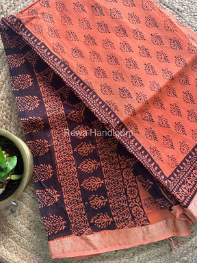 Maheshwari Bagh Print Small Border Saree