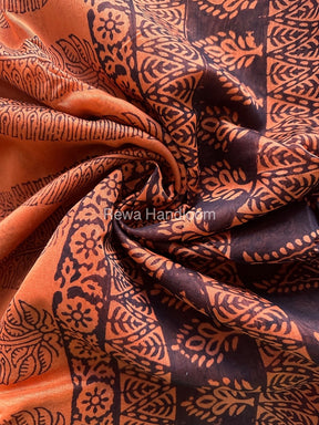 Maheshwari Peach Bagh Print Small Border Saree MTBS019