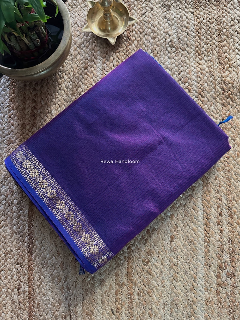 Maheshwari Purple Garbha Reshami Silk Saree GS271