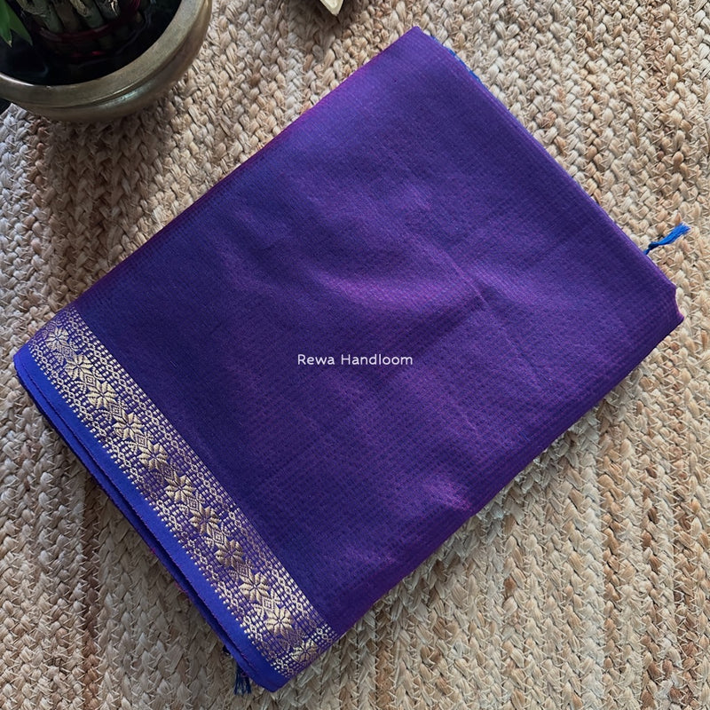 Maheshwari Purple Garbha Reshami Silk Saree GS271