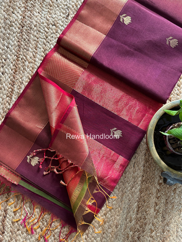 Maheshwari Lotus Shaded Butta Saree