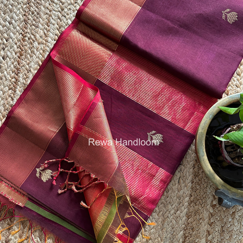 Maheshwari Lotus Shaded Butta Saree