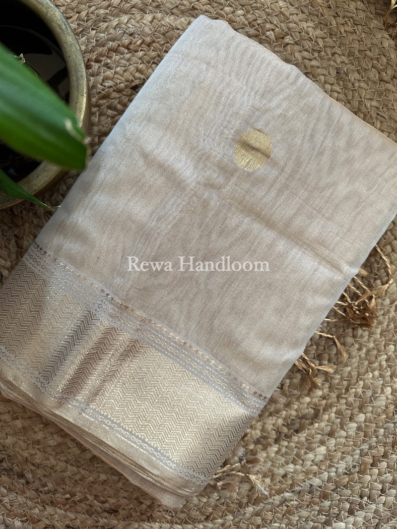Maheshwari White Tissue Saree TBS034