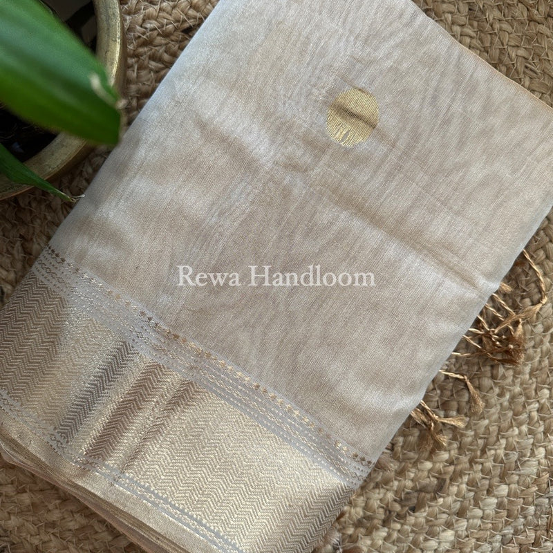 Maheshwari White Tissue Saree TBS034