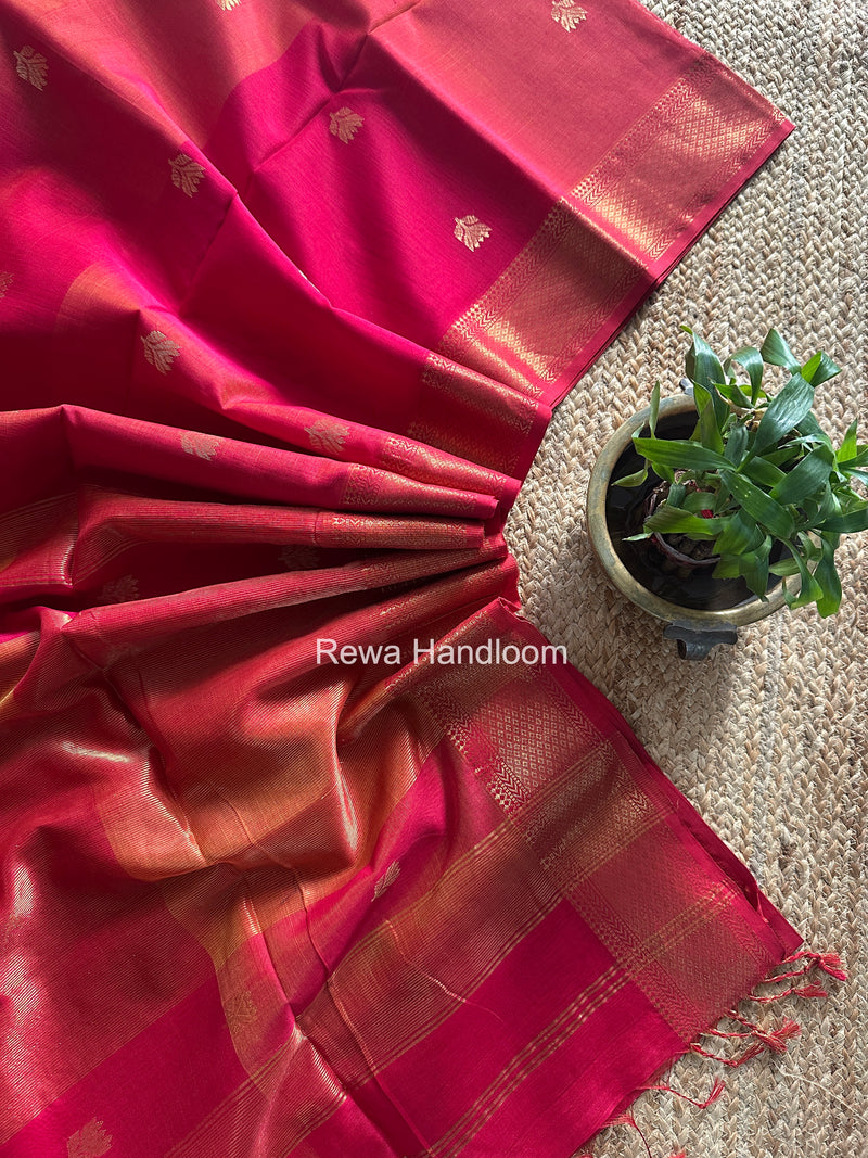 Maheshwari Rani Pink Lotus Shaded Butta Saree SLB012