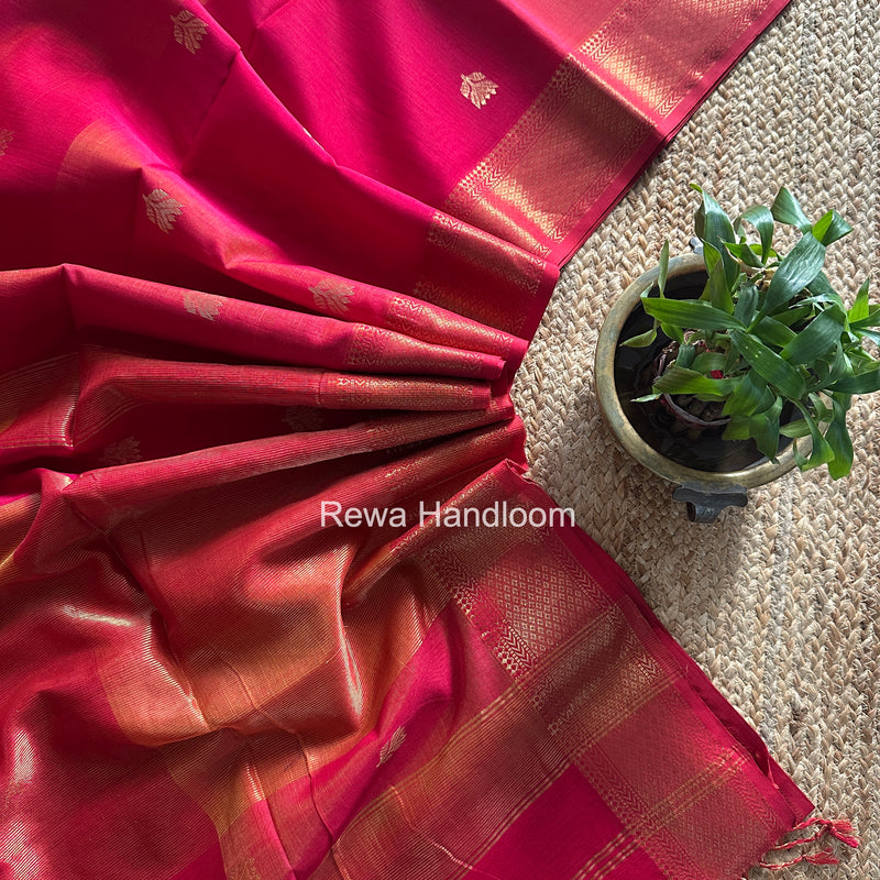 Maheshwari Rani Pink Lotus Shaded Butta Saree SLB012