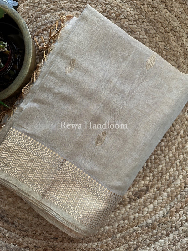 Maheshwari White Tissue Saree TBS038