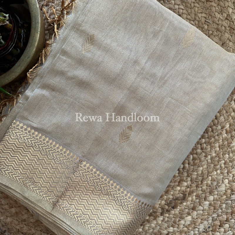 Maheshwari White Tissue Saree TBS038