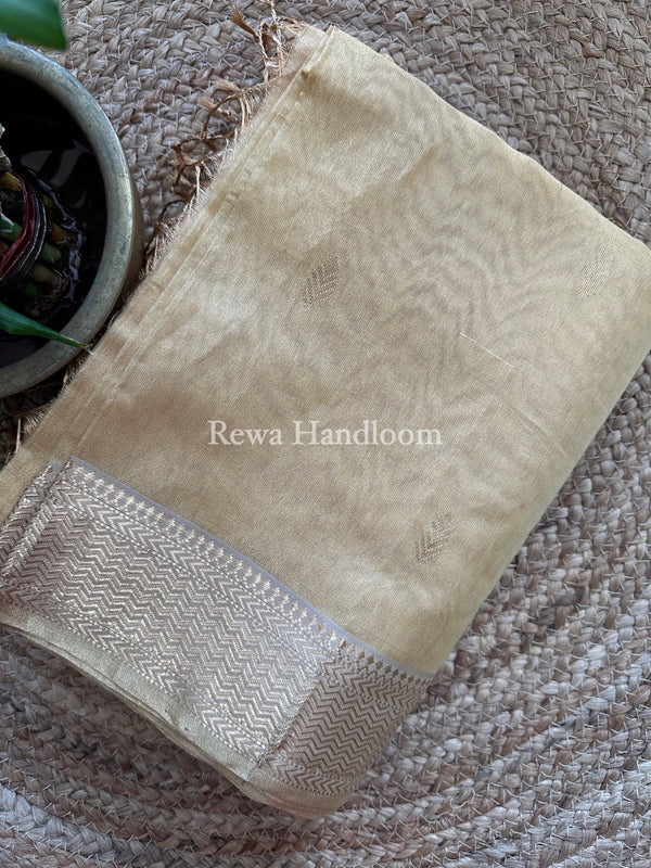 Maheshwari Golden Yellow Tissue Saree TBS039