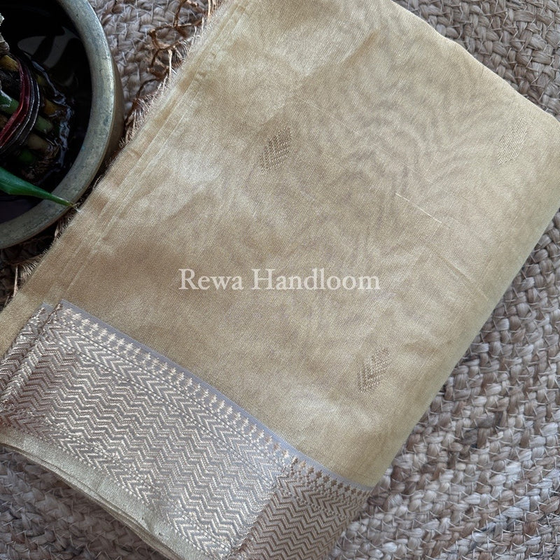 Maheshwari Golden Yellow Tissue Saree TBS039