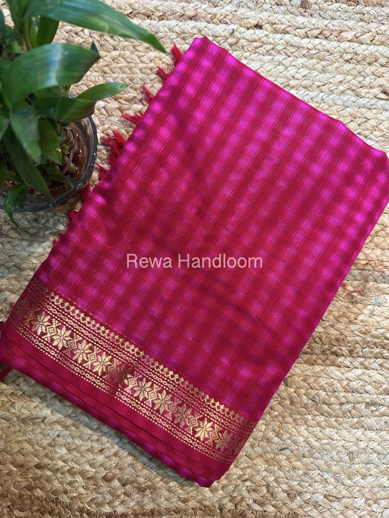 Maheshwari Rani Pink Garbha Reshami Silk Saree GS212