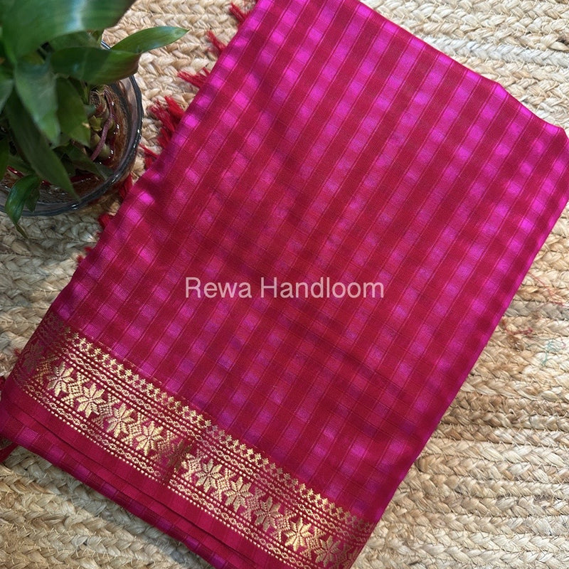 Maheshwari Rani Pink Garbha Reshami Silk Saree GS212