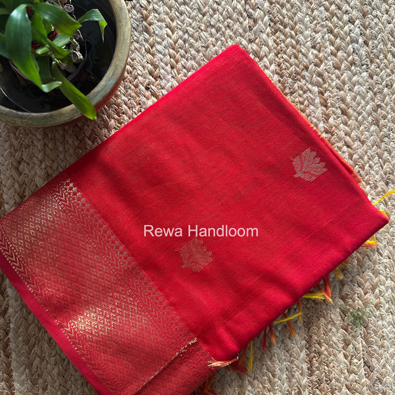 Maheshwari Red Lotus Shaded Butta Saree SLB017
