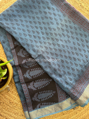 Maheshwari Bagh Print Small Border Saree