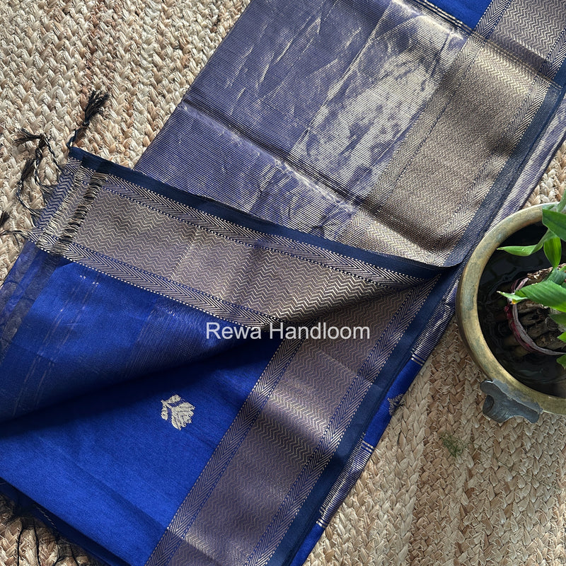 Maheshwari Blue Lotus Butta Saree LLBS050