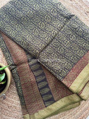 Maheshwari Bagh Print Small Border Saree