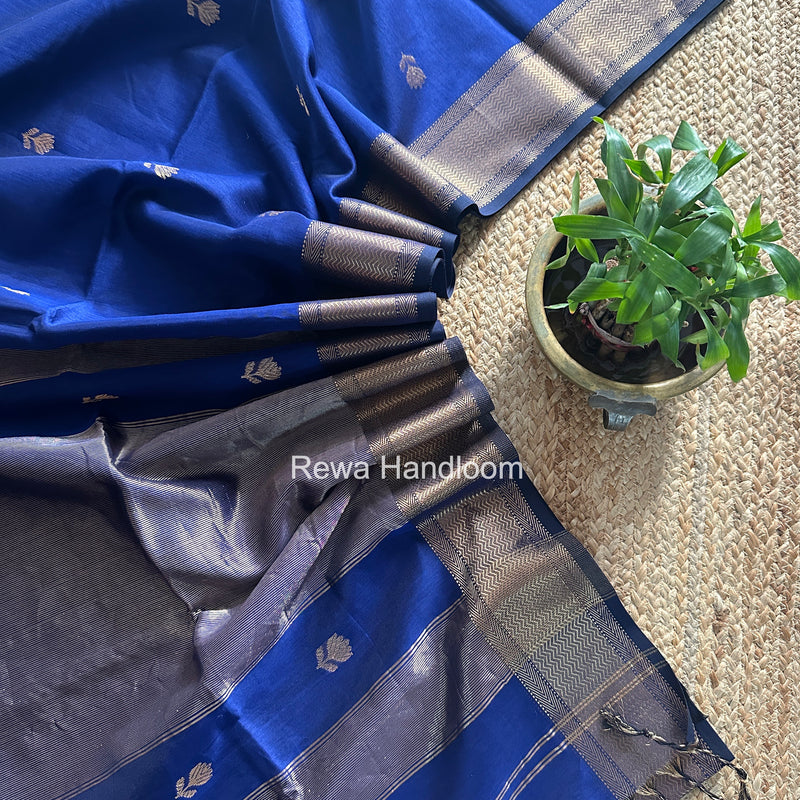 Maheshwari Blue Lotus Butta Saree LLBS050