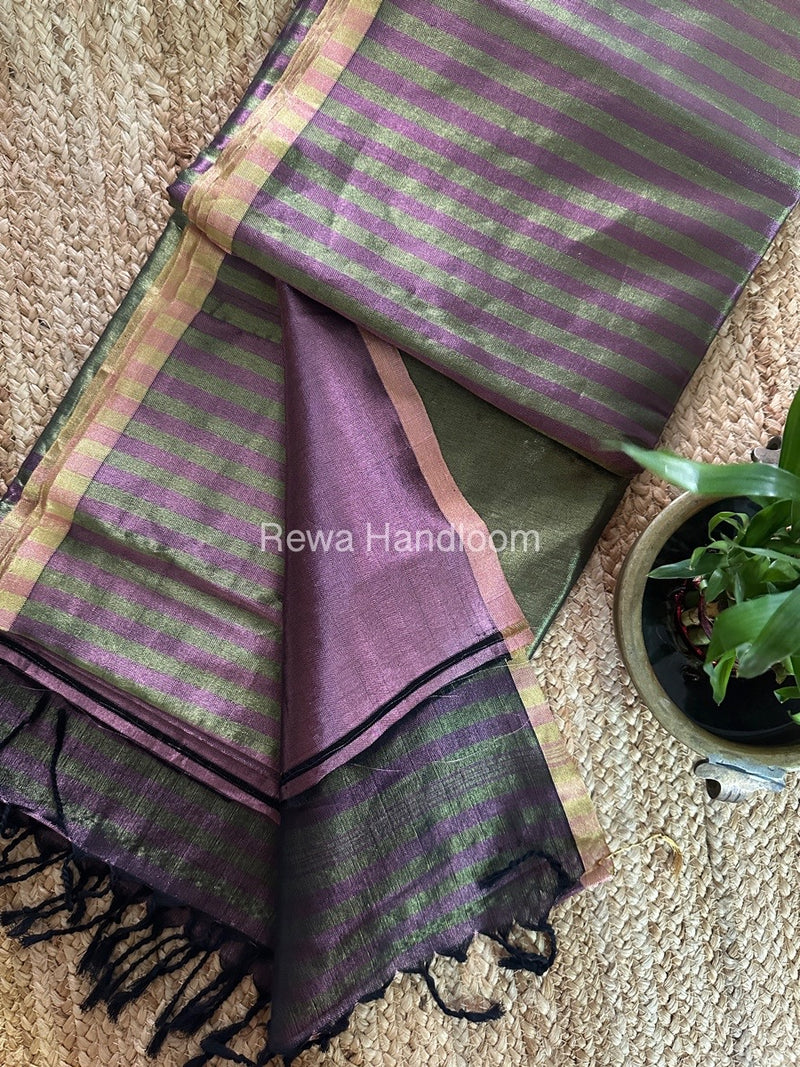Exclusive Maheshwari Mehendi Green Four Paddle Weaving Saree FPS03
