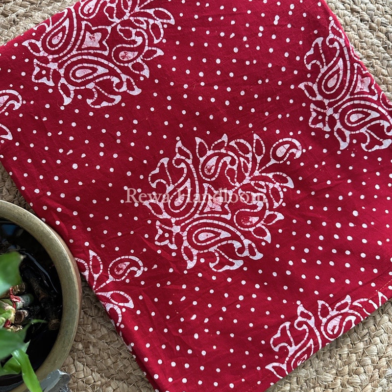 Maroon Batik Print Cotton Suit BS011