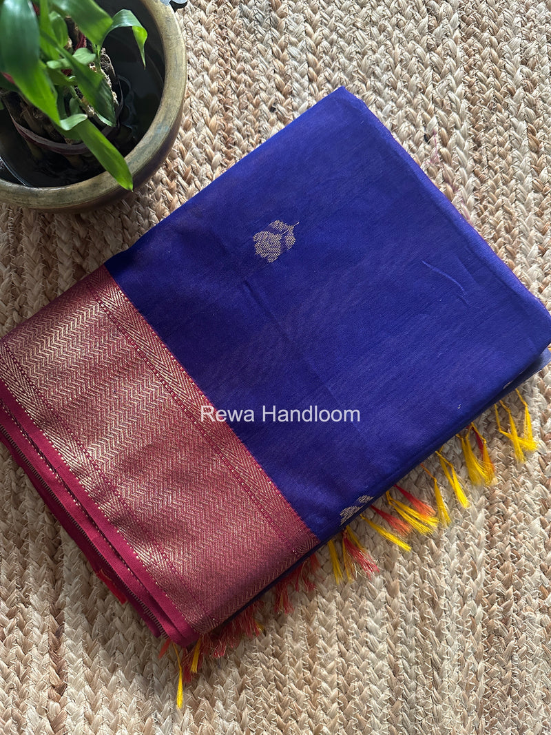 Maheshwari Blue Lotus Shaded Butta Saree SLB018